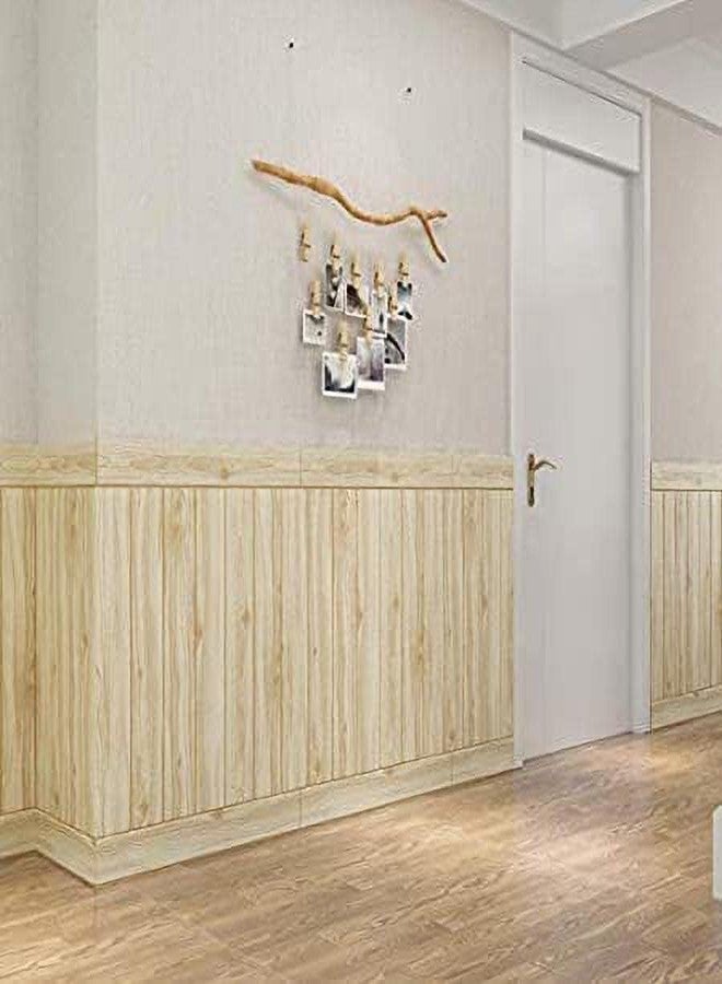 Barebeauty Foam Classic Wooden Design Wallpaper Self Adhesive Grain Wood Styled Wall Panels Peel &Stick WallTiles Waterproof Anti fouling Wallsticker for Home Décor (70cmX77cm)… (White) (Coffee) - Image 3